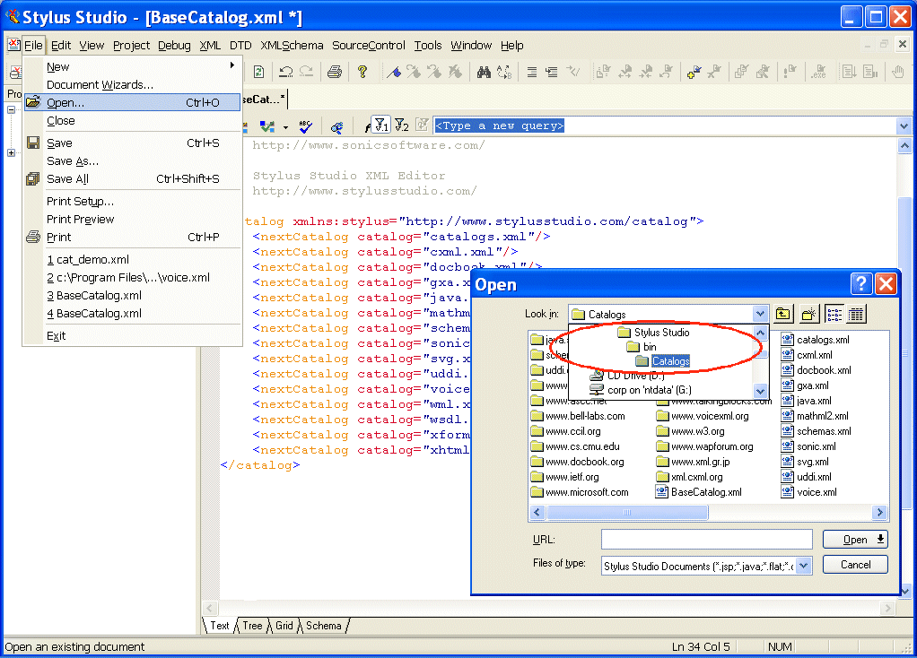 Opening catalogs in <%=ConfigurationManager.AppSettings[