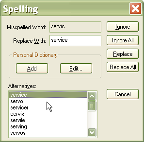Invoking the XML Spell Checker