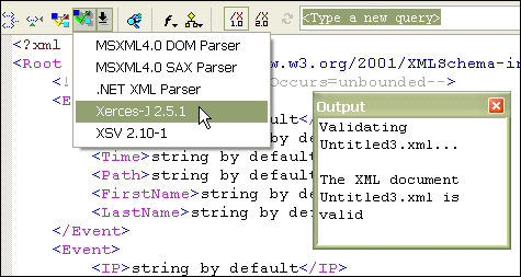 Previewing the Generated XML Sample Instance Document