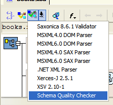 XSD Validation Dropdown showing SQC